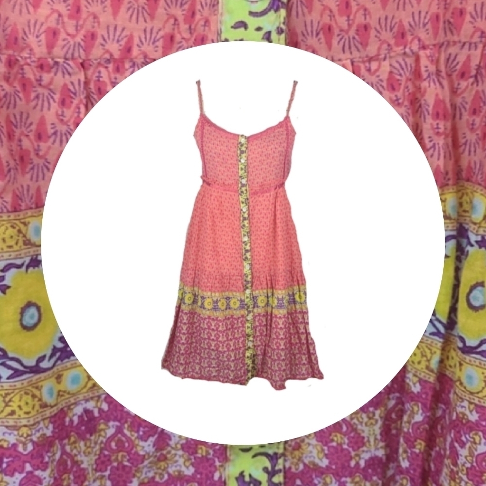 Y2K Vintage Cottagecore Romantic Cami Dress Summer Sundress in Floral Pink Multi - Picture 8 of 8